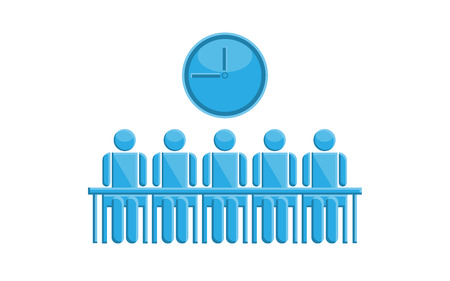 People in meeting time symbol, vectorのイラスト素材
