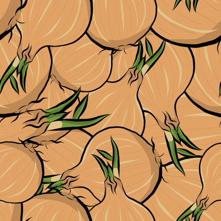 Seamless pattern hand drawn onion, vectorのイラスト素材