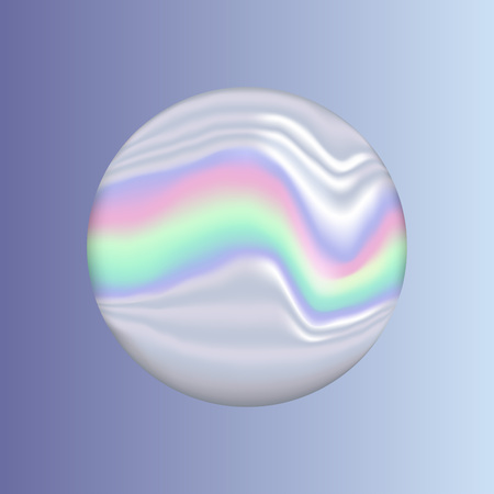 Holographic marble sphere object.のイラスト素材
