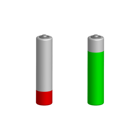 Charging batteries in 3D view, vectorのイラスト素材