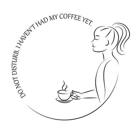 Don't disturb. Havenât had coffee, vector.のイラスト素材