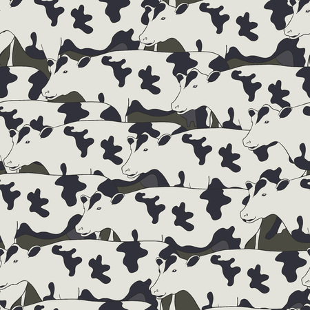 Seamless pattern all cows, vector.のイラスト素材