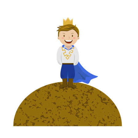 Cartoon king of the hill concept, vectorのイラスト素材