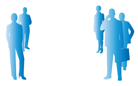 Business people, in silhouette illustration.のイラスト素材