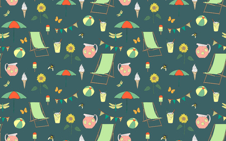 Seamless pattern summer vacation, vector