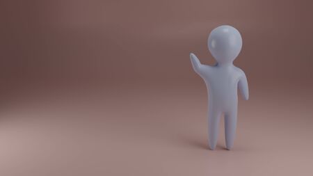 Saying hello background 3D renderの写真素材