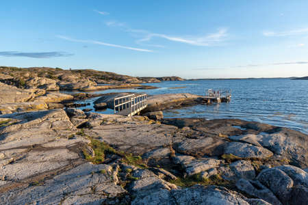 Bathing site at Orust in summer eveningの写真素材