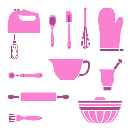 Set of graphic baking suppliesのイラスト素材