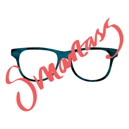 Smartass text on painted glassesのイラスト素材
