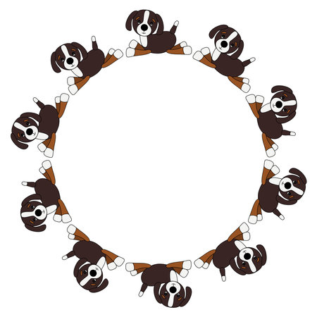Frame of Bernese mountain dog puppyのイラスト素材