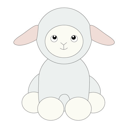 Cute cartoon lamb clip artのイラスト素材