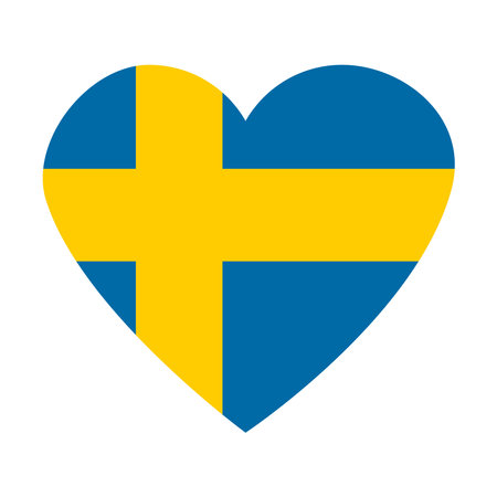 Heartshaped flag of Sweden symbolのイラスト素材