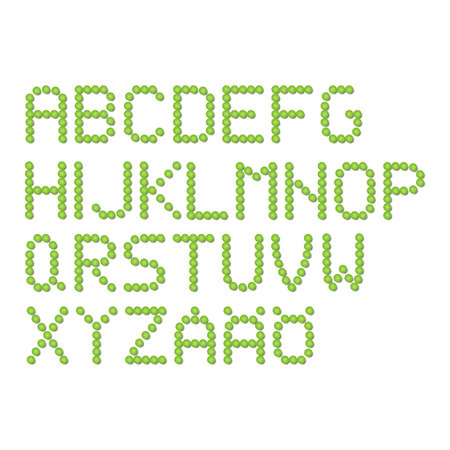 Green peas letter fontのイラスト素材