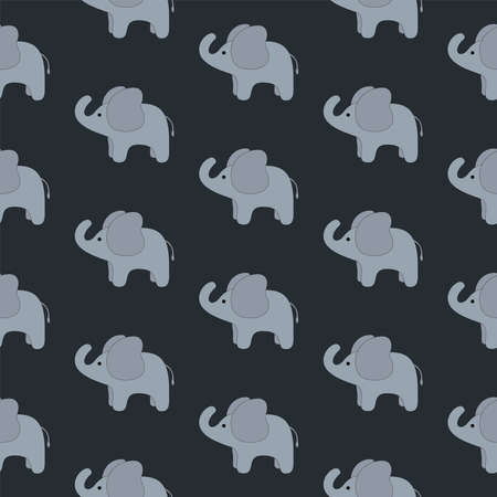 Seamless pattern cute grey elephantのイラスト素材
