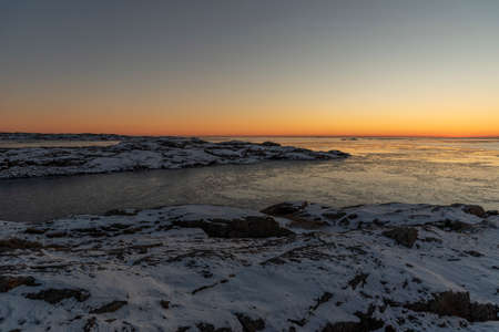 Sunset in winter in Sweden