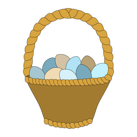 Easter basket with eggsのイラスト素材