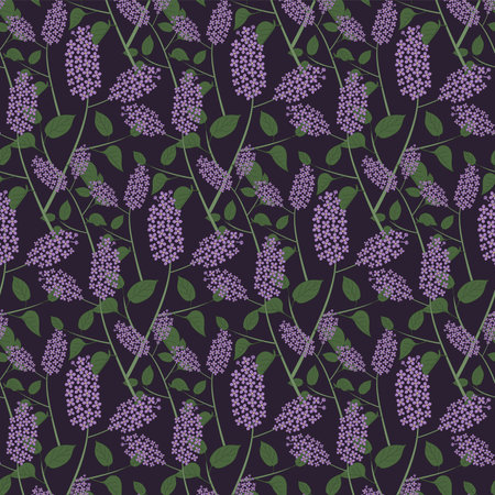 Seamless pattern lilac flower in gardenのイラスト素材