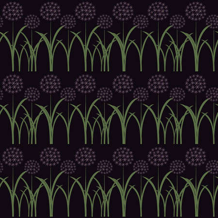 Seamless pattern allium spring flowerのイラスト素材