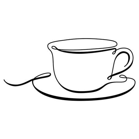 Line art coffee cup symbolのイラスト素材