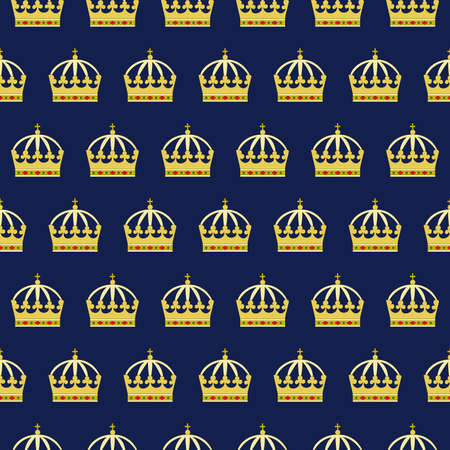 Seamless pattern royal crown blueのイラスト素材