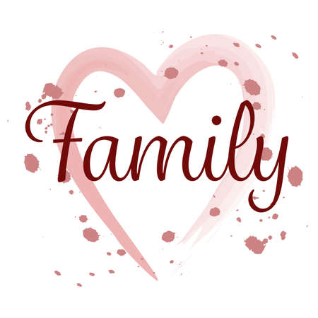 Watercolor heart family symbolのイラスト素材
