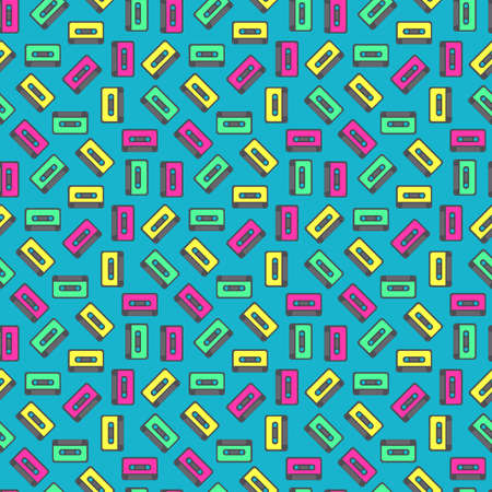 Seamless pattern eighties tapeのイラスト素材