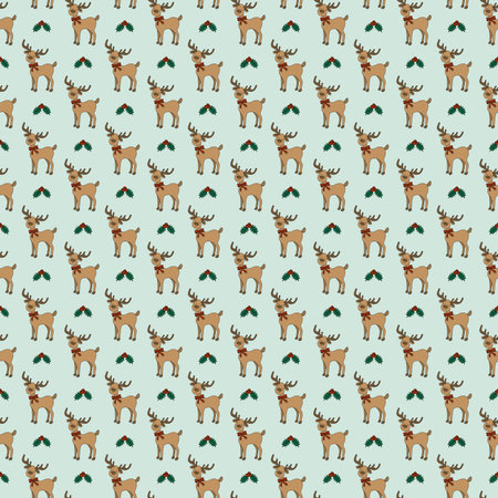 Seamless pattern cute Christmas reindeerのイラスト素材