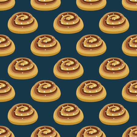 Seamless pattern cinnamon rollのイラスト素材