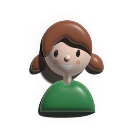 Cartoon avatar ginger girl 3D renderingの素材