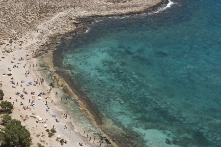 Turquoise water near Balos beach on Gramvousa Island, Greece.の写真素材