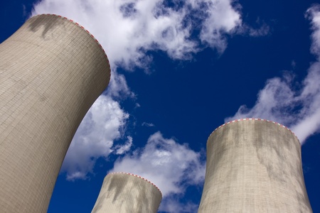 Cooling towers of a nuclear power plant Temelinの写真素材