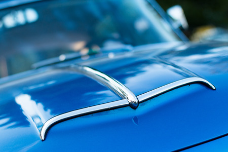 vintage car detail - bonnet air intakeの写真素材