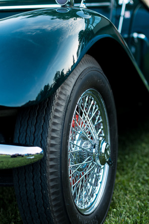 vintage car detail - wheel wingの写真素材