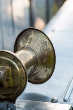 vintage car detail - air hornの写真素材