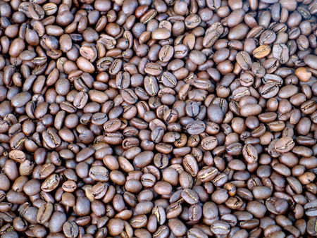 Roasted coffee beans closeup, may be used as backgroundの写真素材