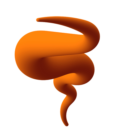 Trendy abstract colorful liquid shape, fluid element with orange gradient wave. May be used as background or mockup for card and web design, banners and postersのイラスト素材