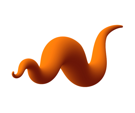 Trendy abstract colorful liquid shape, fluid element with orange gradient wave.のイラスト素材