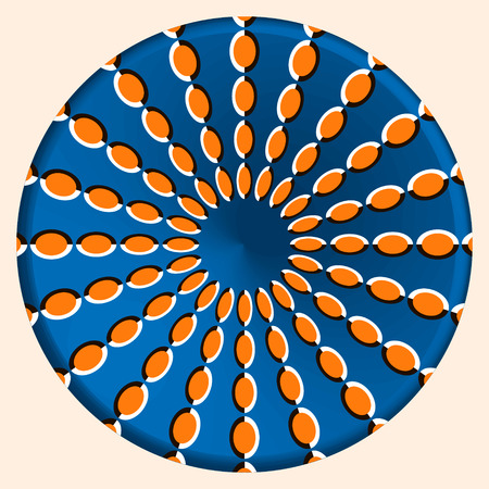 Abstract trendy round optical illusion, motion simulation, creative vector illustration.のイラスト素材
