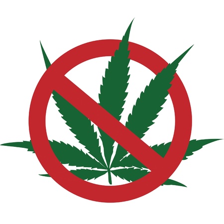Cannabis leaf silhouette vector on  white background のイラスト素材