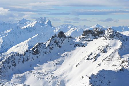 Beautiful view over the French alpsの写真素材