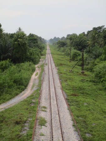 The railway tracksの写真素材