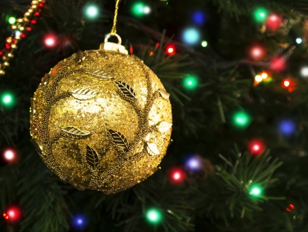 Christmas-tree balls. Close up. Selective focus.の写真素材