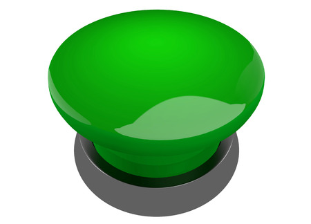 Green buzzer buttonの写真素材