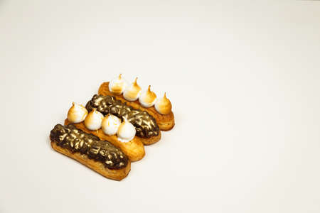 Exciting view of delicious eclairs