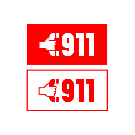 two label with the number 911のイラスト素材