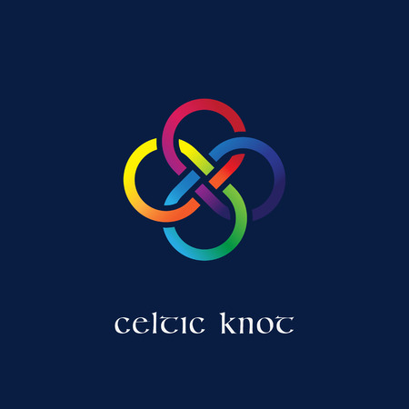 Colorful celtic knot. Template for logo, label, emblem, sign, stamp. Vector illustration.のイラスト素材
