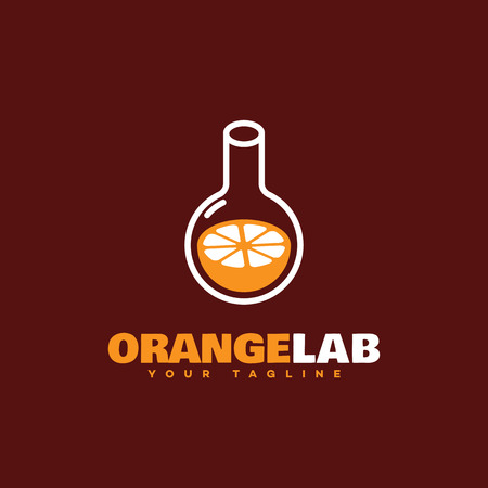 Orange lab logo template design. Vector illustration.のイラスト素材