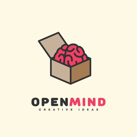 Open mind logo template design. Vector illustration.のイラスト素材
