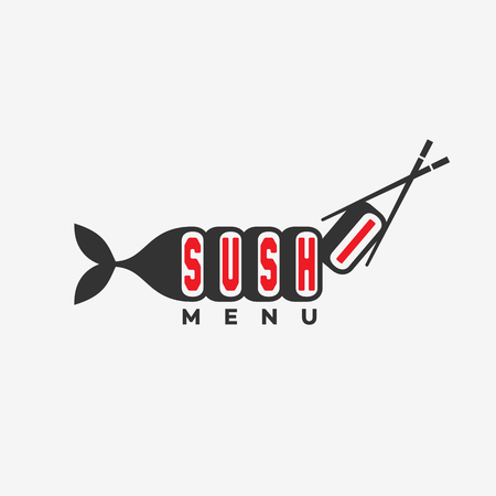 Sushi menu logo template design. Vector illustration.のイラスト素材