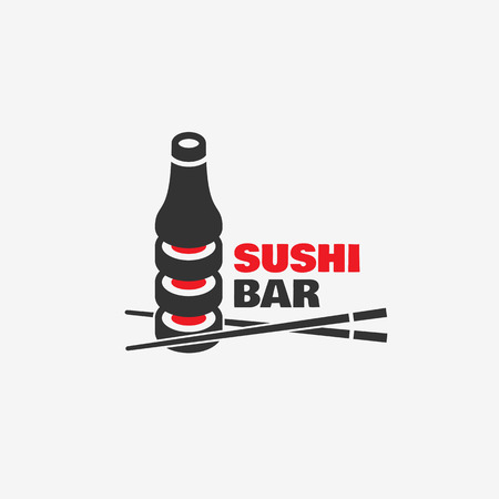 Sushi bar logo template design. Vector illustration.のイラスト素材